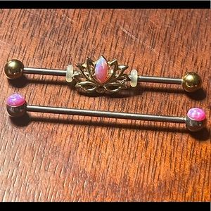 Industrial piercing barbells